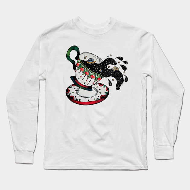 Pouring Cup Long Sleeve T-Shirt by Art by Rory 